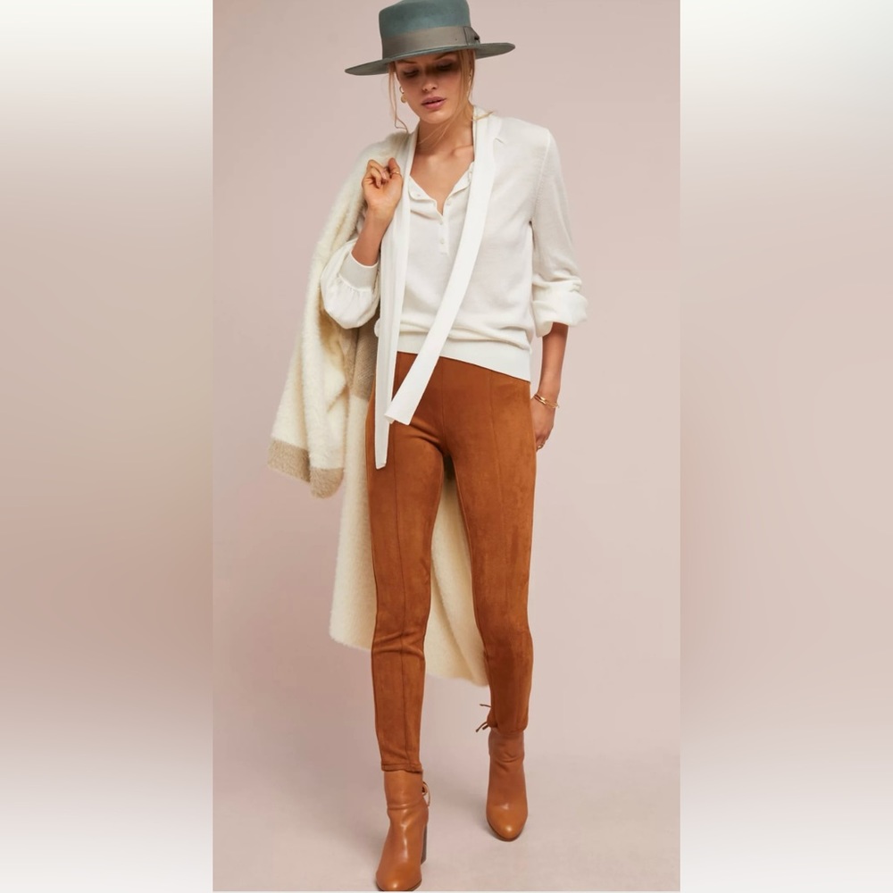 Anthropologie Faux Suede Leggings 
Warm Soft Beautiful NEW SZ 30 Tall